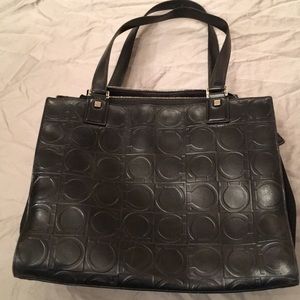 Salvatore Ferragamo Gancio Black Leather Tote